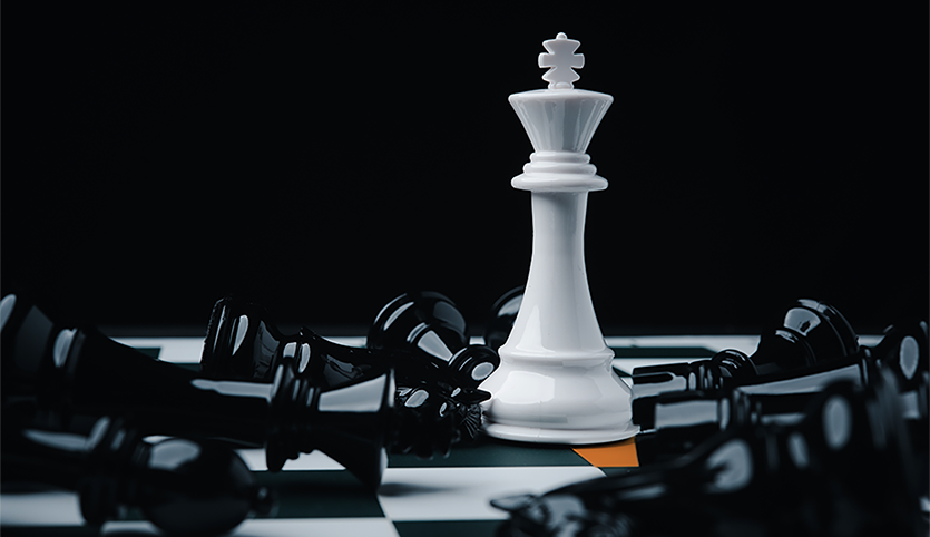 Chess pieces on board