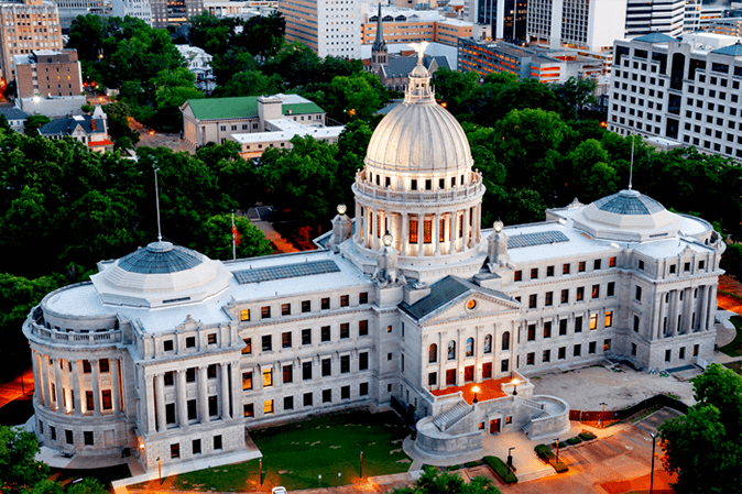 The State Capitol building in Mississippi