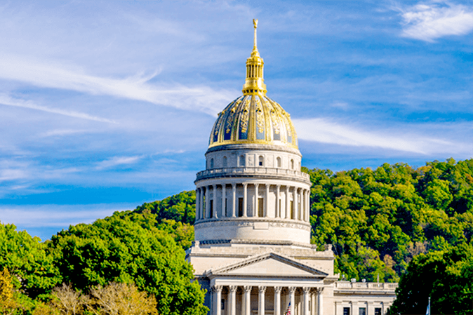 Top of the capitol building in West Virginia