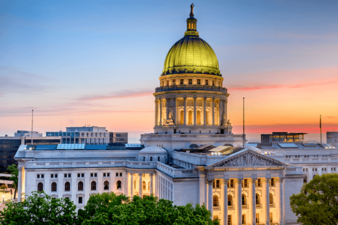 State capitol building in Wisconsin