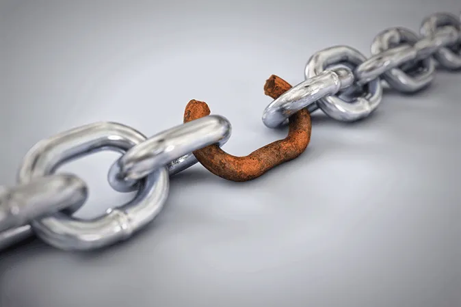 Broken link in a long chain