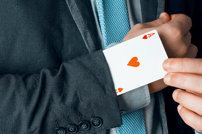 Professional man with an ace up his sleeve