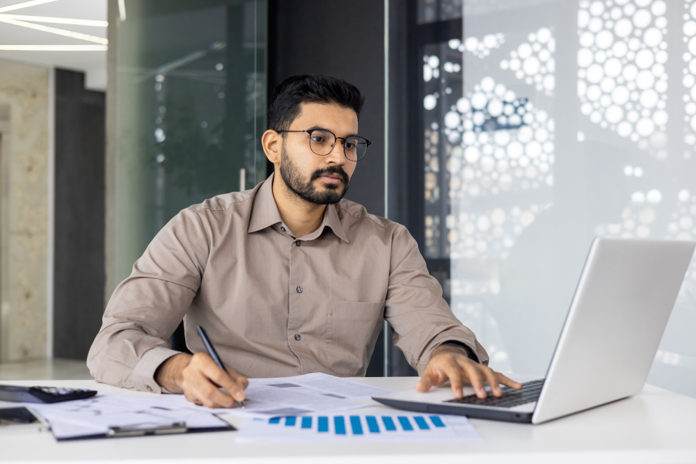 Lawyer working in office