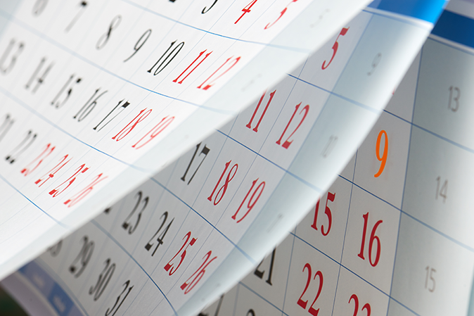 Calendar pages flipping month-by-month