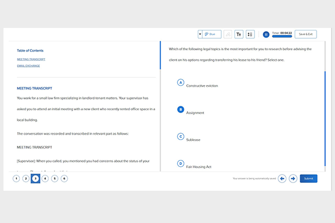 An example of an integrated question set