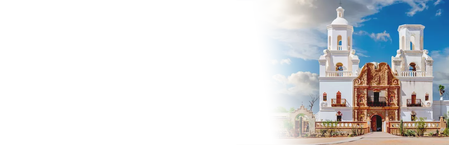 San Xavier Mission building in Arizona