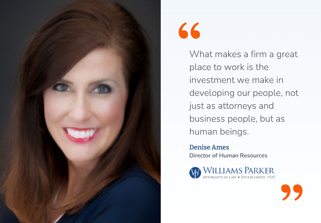 Testimonial from Denise Ames, Director of Human Resources at Williams Parker