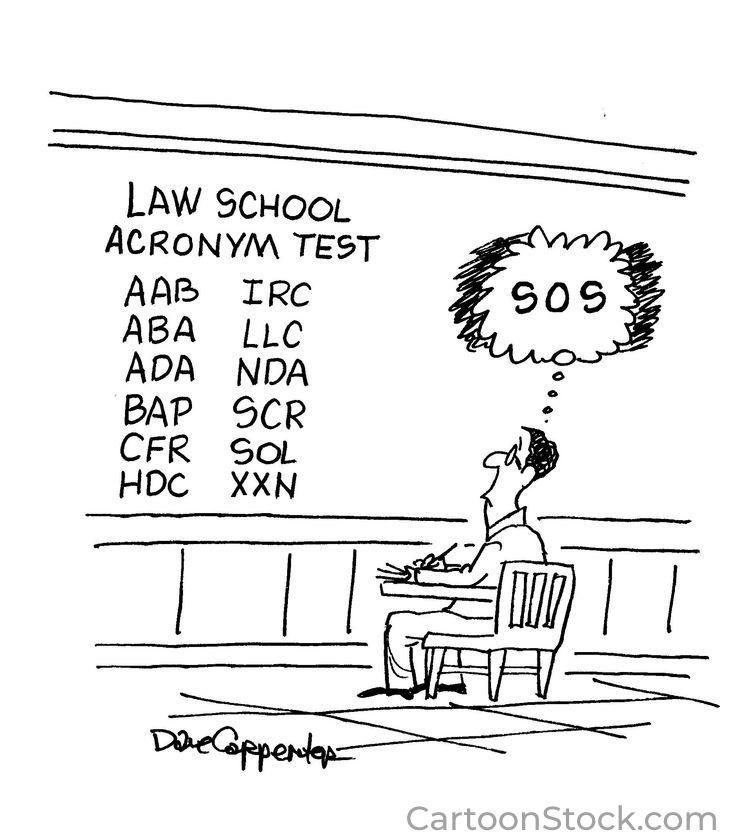 CartoonStock image about a law school acronym test