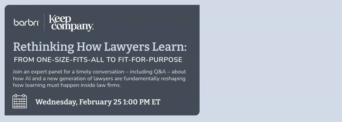 Rethinking How Lawyers Learn webinar ad