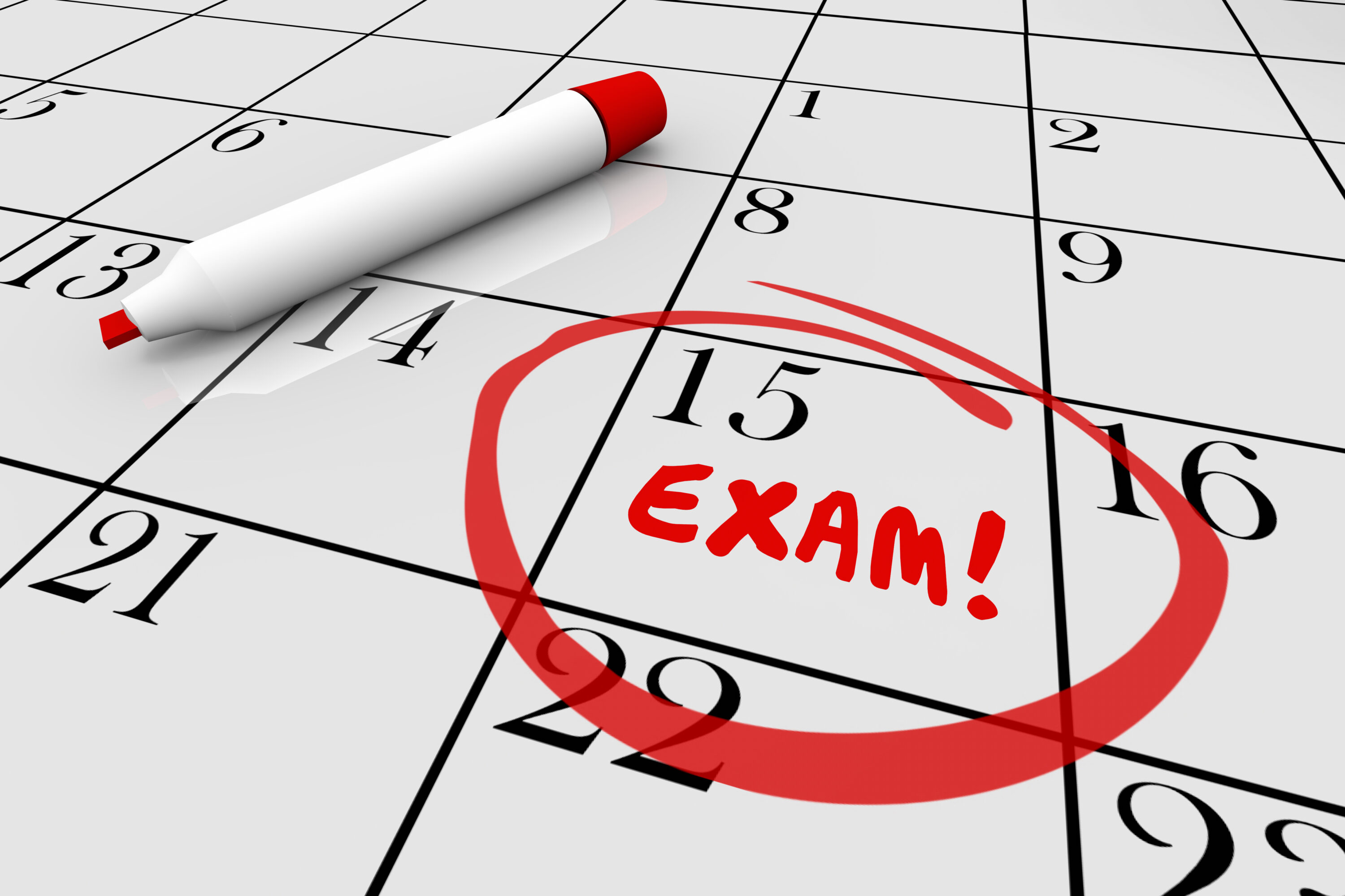 Exam Test School Final Physical Checkup Doctor Calendar 3d Illustration